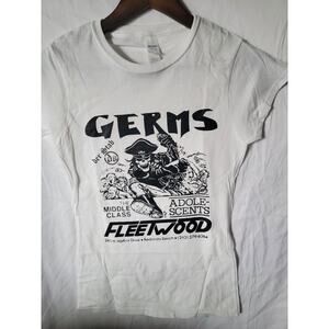 the Germs gig flyer    t shirt size Ladies small white